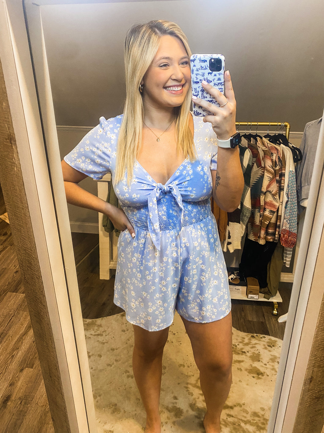 Blue Daisy Romper